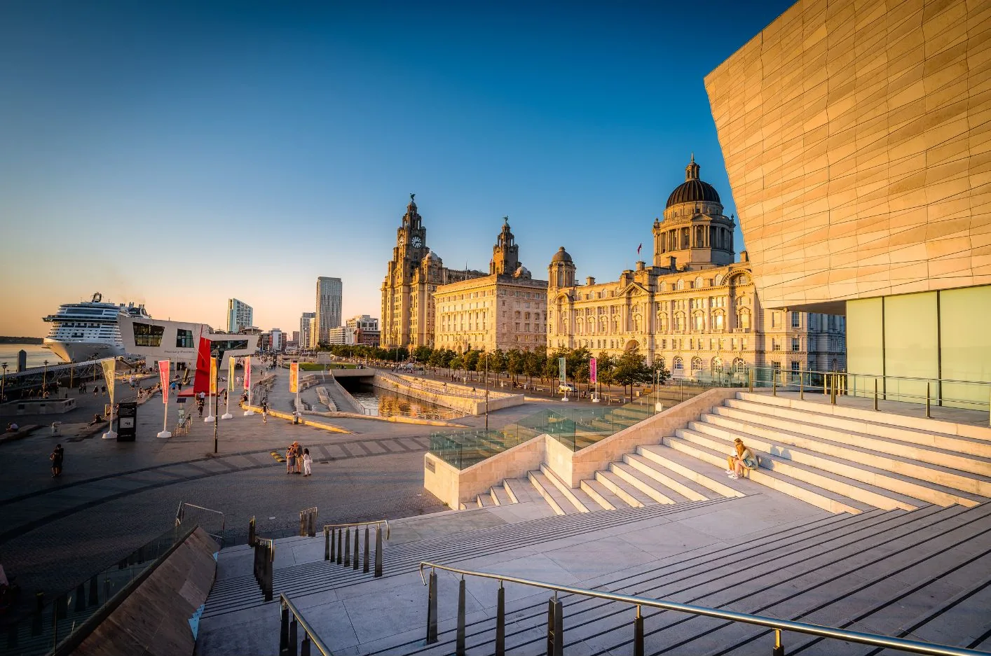 Liverpool waterfront and ferry port